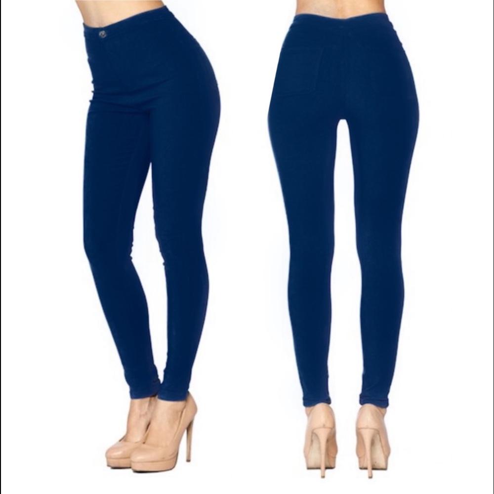 Super Stretch High Waist Blue Pants